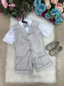Conjunto Social Miss Cherry Leandro Colete Cinza Claro