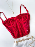 Cropped Corset em Renda de Alça Cristina Ref. 1555