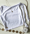 Cropped em Malha Romantic Zara com Amarração no Ombro Joana Ref. 1853