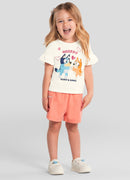 Blusa da Bluey e Bingo ORIGINAL Blusa Infantil menina em Meia Malha BRANDILI