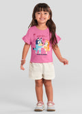 Blusa da Bluey e Bingo ORIGINAL Blusa Infantil menina em Meia Malha BRANDILI