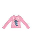 Blusa Infantil Menina Manga longa Disney Lilo & Stitch em Meia Malha licenciada - tamanho 4 ao 14