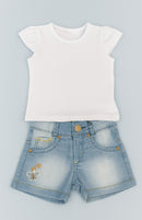 BLUSA Trick Nick em Cotton Bebê Menina;Cor:Branca;Tamanho:M