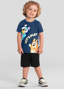 Camiseta da Bluey e Bingo ORIGINAL em Meia Malha BRANDILI licenciada Bluey - Camiseta infantil menino