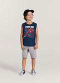 Camiseta Regata Infantil Menino meia malha Homem Aranha