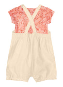 Conjunto Bebê menina Body Cotton e Salopete bebê em Moletinho Jardineira Salopete menina com body Brandili