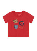 Conjunto bebê menino Natal de Camiseta e Bermuda Saruel Moletinho BRANDILI baby - estampa bichinhos - conjunto vermelho
