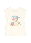 Conjunto Infantil Feminino Blusa Meia Malha e Bermuda Ciclista Cotton Brandili