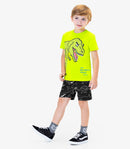 CONJUNTO INFANTIL MACULINO ROVITEX CAMISETA EM MALHA COM BERMUDA MICROFIBRA