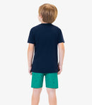 CONJUNTO INFANTIL MACULINO ROVITEX CAMISETA EM MALHA COM BERMUDA MICROFIBRA