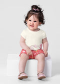 Conjunto Infantil Feminino de Blusa e Shorts Meia Malha Brandili