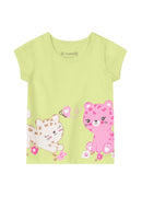 Conjunto Infantil Feminino de Blusa e Shorts Meia Malha Brandili