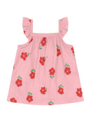 Conjunto Infantil menina de Blusa Meia Malha estampa Floral / Shorts Moletinho Trabalhado BRANDILI - P a 3 anos