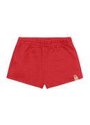 Conjunto Infantil menina de Blusa Meia Malha estampa Floral / Shorts Moletinho Trabalhado BRANDILI - P a 3 anos