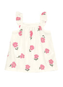 Conjunto Infantil menina de Blusa Meia Malha estampa Floral / Shorts Moletinho Trabalhado BRANDILI - P a 3 anos
