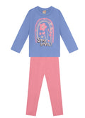 Conjunto Infantil menina de Blusão Moletom e Calça Legging Molecotton Brandili lettering com flores