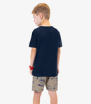 CONJUNTO INFANTIL MENINO DE CAMISETA MALHA E BERMUDA