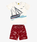 CONJUNTO INFANTIL MENINO DE CAMISETA MALHA E BERMUDA