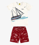 CONJUNTO INFANTIL MENINO DE CAMISETA MALHA E BERMUDA