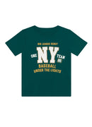 Conjunto infantil menino de Camiseta Meia Malha e Bermuda Moletinho Leve BRANDILI - estampa baseball NY - 4 a 10