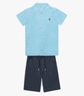 Conjunto Menino Camisa de botão Com Bermuda Sarja Trick Nick