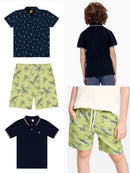 Kit conjunto roupa de bebê menino 2 camisas e 1 bermuda
