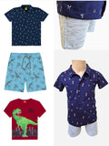 Kit conjunto roupa de bebê menino 2 camisas e 1 bermuda