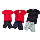 CONJUNTO INFANTIL MENINO roviKIDS CAMISETA Cotton COM BERMUDA Moletinho