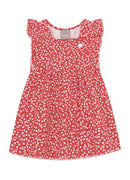 Vestido bebê em Cotton Vermelho folhagens Mundi Brandili - vestido Natal
