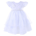 VESTIDO DE FESTA PRA BEBÊ BORDADO E PEROLADO COM BABADOS