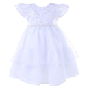 VESTIDO DE FESTA PRA BEBÊ BORDADO E PEROLADO COM BABADOS