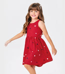 Vestido Infantil em Tricoline Bordado Florzinhas Trick Nick - vestido Natal