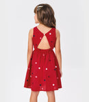 Vestido Infantil em Tricoline Bordado Florzinhas Trick Nick - vestido Natal