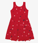 Vestido Infantil em Tricoline Bordado Florzinhas Trick Nick - vestido Natal