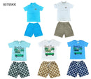 Kit 3 Conjuntos Meninos Camiseta e Shorts Com Cores e Estampas Variadas Tamanhos 4 - 6  - 8