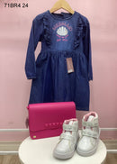 Kit 3 Peças Vestido Infantil Tamanho 4 com Bolsa + Calçado