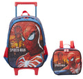 Kit Mochila Infantil +Rodinhas  Lancheira Azul e Vermelha