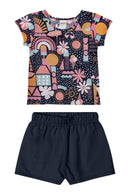 Kit Elian Meninas Infantil 5 Peças estampas e cores variadas do 1 ao 3