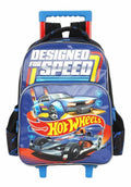 Mochila De Rodinha E Costas Hot Wheels Designed For Speed Azul