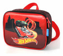 Kit Mochila Infantil Com Rodinhas + Lancheira Térmica do Hotwheels Race Preta e Vermelha