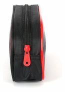 Kit Mochila Infantil Com Rodinhas + Lancheira Térmica + Estojo Simples do Hotwheels Race Preta e Vermelha