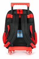 Kit Mochila Infantil Com Rodinhas + Estojo Simples do Hotwheels Race Preta e Vermelha