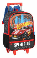 Kit Mochila Infantil Com Rodinhas + Lancheira Térmica do Hotwheels Speed Club