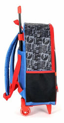 Mochila Infantil Com Rodinhas Hotwheels Speed Club Preta e Azul