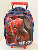 Mochila Infantil C/ Rodinhas Homem Aranha 3D Azul e Vermelha
