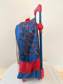 Mochila Infantil Com Rodinhas Homem Aranha Azul e Vermelha
