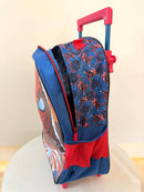 Mochila Infantil Com Rodinhas Homem Aranha Azul e Vermelha