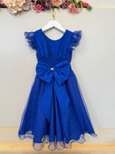 Vestido Infantil Azul Royal C/ Glitter Festas Daminhas Luxo