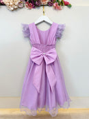 Vestido Infantil Lilás C/ Glitter Festas Daminhas Luxo