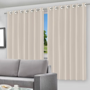 Cortina Blackout Película Cinza com Ilhós - 200x140cm